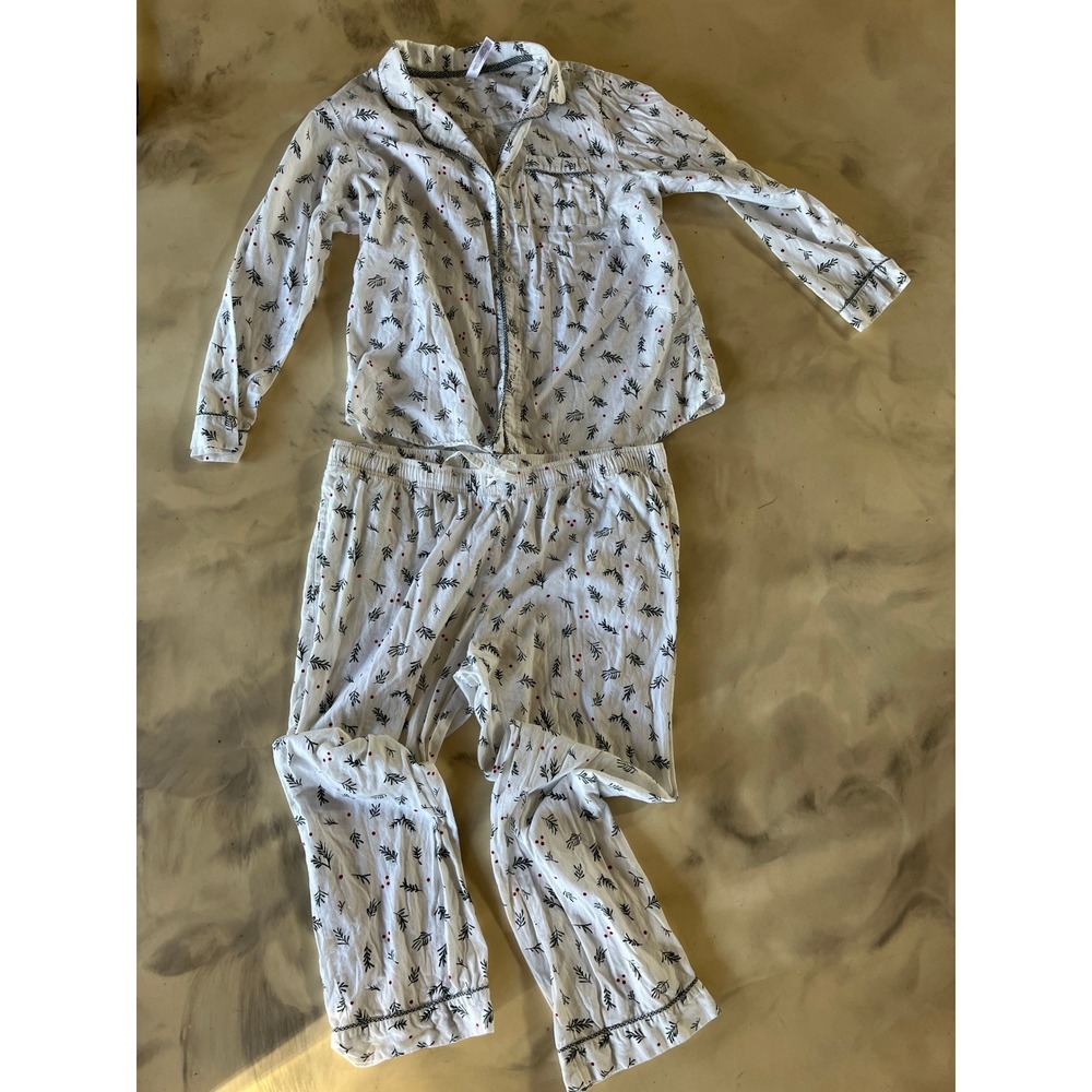 Gilligan & O'Malley Christmas Pajama Set XL Cotton Botanical Holiday Lounge XL